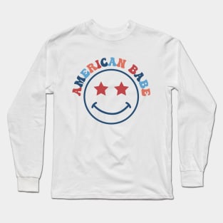 American babe groovy smile Long Sleeve T-Shirt